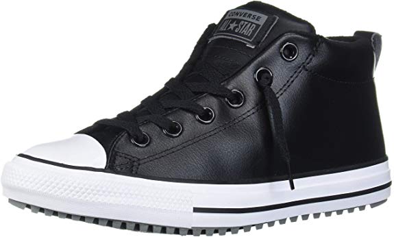 Converse Kids' Chuck Taylor All Star Leather Street Mid Top Sneaker Boot