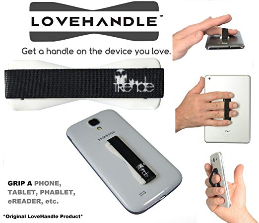 LoveHandle (originally SlingGrip) Design Series WHITE TRENDE ON WHITE BASE Phone and Tablet Grip | Love Handle Universal Grip For Smartphones and Mobile Devices | Exclusively by TRENDE