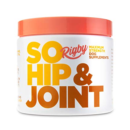 Rigby So Hip & Joint Hemp Chews - Glucosamine for Dogs - Joint Supplement with Chondroitin   Turmeric and MSM - Dog Joint Health & Arthritis Pain Relief - Soft Chew Treats Made in USA - 90 Count