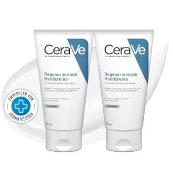 CeraVe Regenerierende Handcreme für extrem trockene, raue Hände, Mit Hyaluron und 3 essenziellen Ceramiden