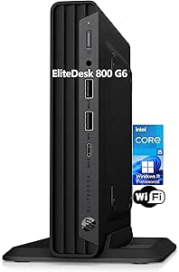 HP EliteDesk 800 G6 Business Mini PC Desktop Computer, Intel Hexa-Core i5-10400 (Beat i7-8700), 32GB DDR4 RAM, 1TB PCIe SSD, WiFi, Bluetooth, Type-C, Keyboard & Mouse, Windows 11 Pro, Tilsiy Cable