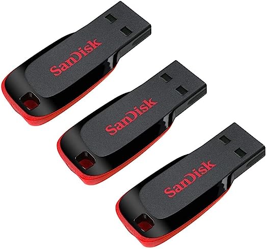 SanDisk SDCZ50-032G-G46T Cruzer Blade 32GB USB 2.0 Flash Drive, 3 Pack