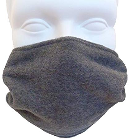 Cold Weather Fleece Face Mask, Double Layer - Comfortable, Washable, Reversible Outdoor Face Mask (Charcoal)