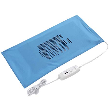 Electric Heating Pad Fast Heat with Auto Shut Off, Moist/Dry Heat Boncare 4 Heat Settings for Neck Shoulders Back Pain, Machine Washable Cover (12" x 24"XL-King Size, Blue)