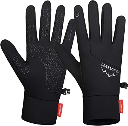 LANYI Winter Running Gloves Lightweight Touchscreen Anti-Slip Windproof Liner Gloves Cycling Work Thin Gloves Mens Women