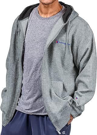 Champion Big & Tall Men’s Midweight Fleece Full Zip Hoodie w/Script Logo 3XL – 5XLT