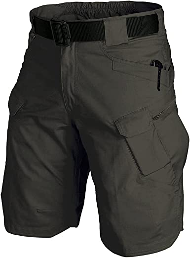 Tactical Workout Shorts for Men Outdoor Casual Quick Dry Hiking Cargo Shorts with Multi Pockets 28-46 (No Belt)
