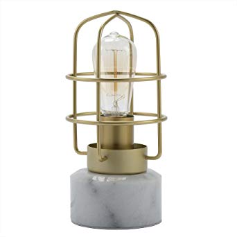 CO-Z Industrial Desk Lamp with Marble Base, Mid-Century Modern Table Lamp 10 Inches in Height, Edison Bulb Not Included for Living Room Bedroom Dining Room, UL Certificate.