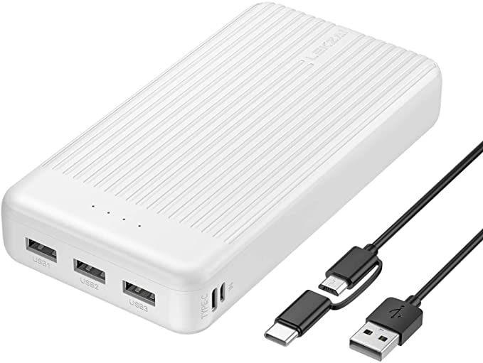 Lekzai 26800mAh Portable Charger Power Bank,15W USB-C Output & Input, 3 USB Output External Battery Pack for iPhone, Samsung Galaxy,Pixel and Other Smart Devices