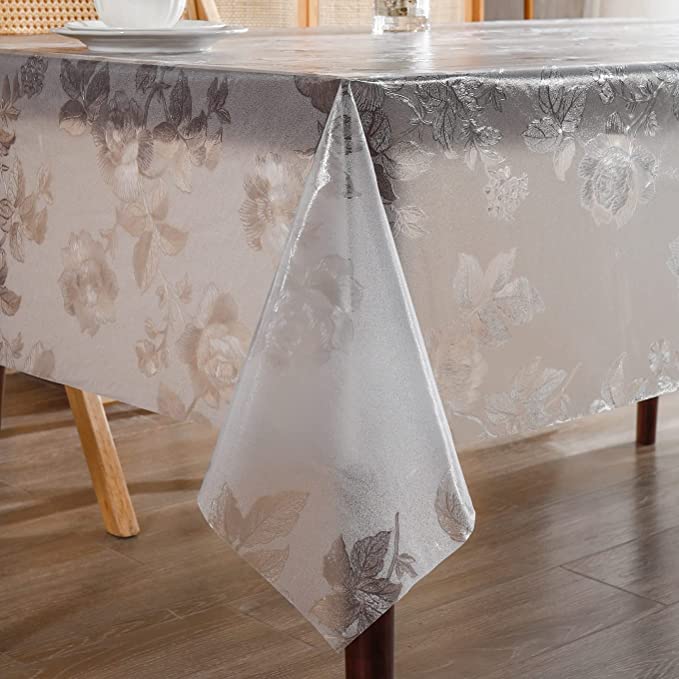 Vinyl Tablecloth Waterproof Oil-Proof PVC Table Cloth Stain-Resistant Wipeable Plastic Table Cover (60X84 Inch, CT035)