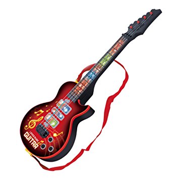 Electric Guitar, FINER 4 Strings Music Electric Guitar Kids Children Baby Musical Instruments Educational Toy - Red