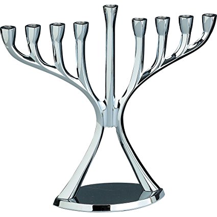 Rite-Lite Judaica Chrome-Plated Aluminum Modern Menorah