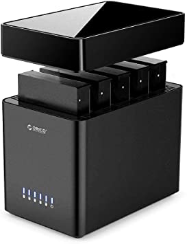 ORICO Tool-Free 5 Bay Docking Station USB 3.1 Type C Magnetic-Type HDD Enclosure for 3.5" SATA External Hard Drive Enclosure Support 5x10TB with 12V6.5A AC Adapter Compatible with Windows/Mac/Linux