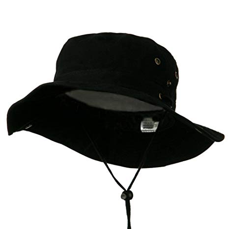 Extra Big Size Brushed Twill Aussie Hats - Black (For Big Head)