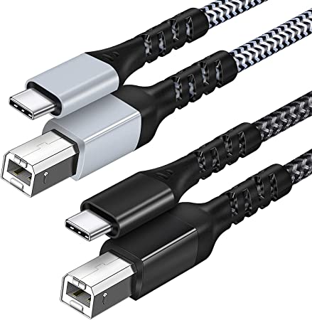 USB C to Printer Cable 3FT, Boxeroo Type C to USB B 2.0 Printer Cable Compatible with MacBook Pro 2020/2019/2018/HP/Canon/Epson/Dell/Lexmark/Brother/Xerox and More Type-C