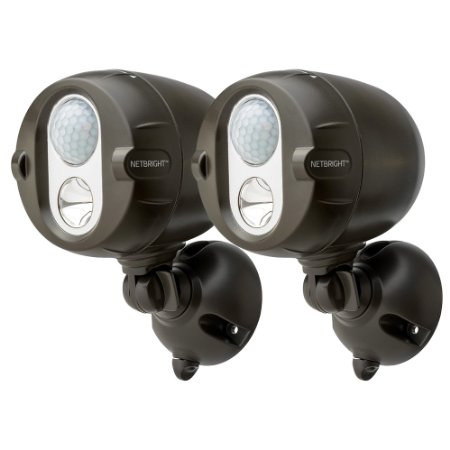 Mr Beams MBN352 Networked LED Wireless Motion Sensing Spotlight System with NetBright Technology, 200-Lumens, Brown, 2-Pack