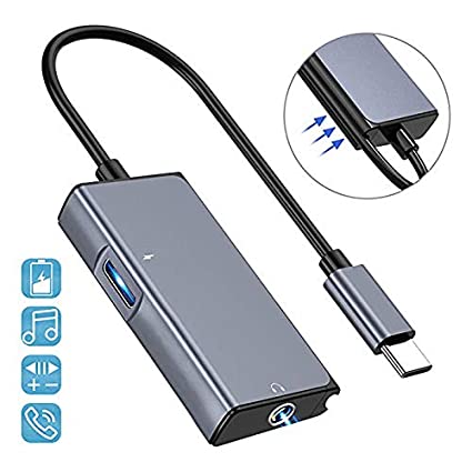 USB-C to 3.5mm Headphone Adapter for Google Pixel 4/4XL/3/3XL/2, 2 in 1 Type C Jack Adapter Support Hi-Res Audio and Fast Charging, Compatible with Galaxy Note 10/Huawei Mate 20 Pro/IPad Pro 2018