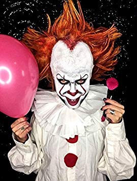 Evil Clown Halloween Makeup Kit – Professional Costume Cosmetics for a Creepy"IT" Inspired Look – Dress Up Like Pennywise with Pro-Quality Paint and Brushes – by Mehron