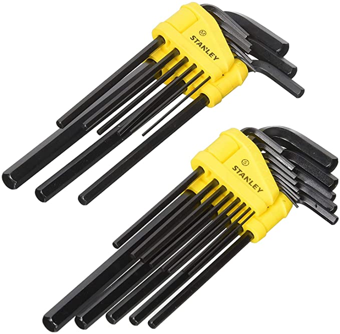 STANLEY Hex Key Set, Long Arm, SAE & MM, 22-Piece (85-753)