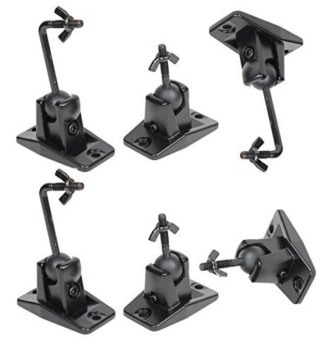 VideoSecu Universal Satellite and Audio Speaker Mount Bracket for Wall or Ceiling (Drywall/Rocksheet) - 6 Packs MS40B6 WN4