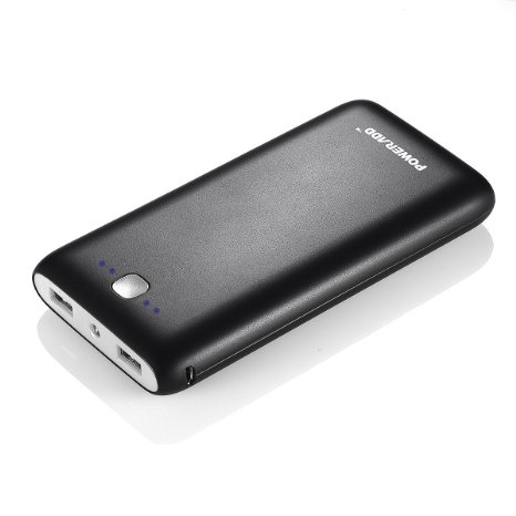 Poweradd Pilot X7 20000mAh Portable External Battery Charger Power Bank with Auto Detect Tech for Apple iPad iPhone 6s, 6s Plus, Samsung Google Nexus LG HTC Motorola and other USB Powered Devices - Black