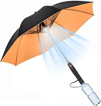 3 in 1 Umbrella with Fan and Mister, UV Blocking USB Rechargeable Sun Umbrella With Built In Fan And Mister Spray, Folding Umbrella Long Handle Umbrellas For Heat Protection, Cooling, Summer