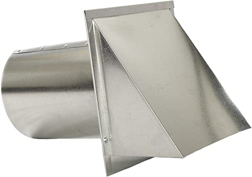 FAMCO Galvanized Steel Hooded Wall Vent with Screen and Damper, Used for Air Exhaust Applications