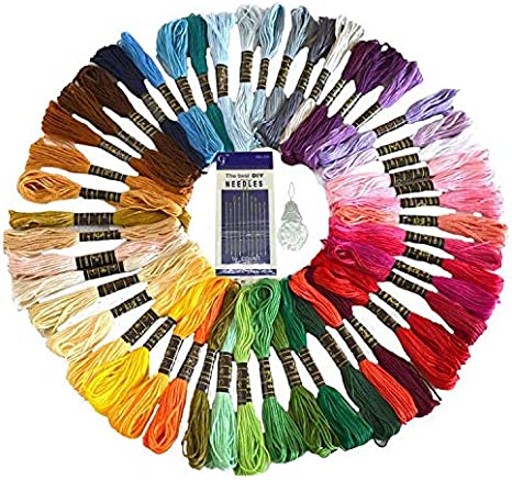 Cotton Embroidery Thread, Wartoon Cotton Embroidery Floss Sewing Thread Set for Cross Stitch(50 PCS)