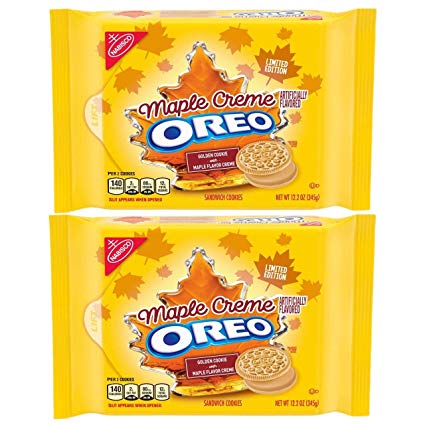 OREO Golden Sandwich Cookies, Limited Edition Maple Flavor Creme (12.2 oz) ( 2 pack )