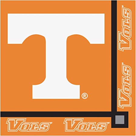 Creative Converting Collegiate 20 Count University of Tennessee Knoxville Beverage Napkins, Orange/White