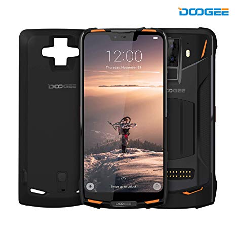 DOOGEE S90 4G Modular Rugged Cell Phone Android 8.1-10050mAh Battery (Included Power Module) 6.18”FHD Screen 6GB RAM 128GB ROM 8MP 16MP Camera NFC - Waterproof Unlocked Smartphone Dual Sim- Orange
