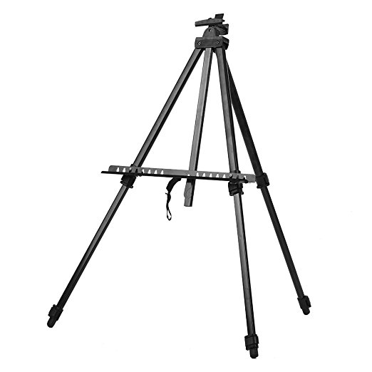 KKmoon Folding Adjustable Metal Art Artist Easel Tripod Sketch Drawing Stand for Painting Display Exhibition with Carrying Bag