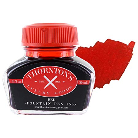 Thornton's Luxury Goods Fountain Pen Ink Bottle, 30ml - Red