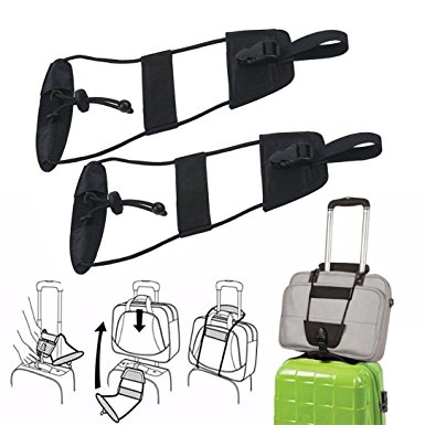 SMYTShop Bag Bungee,Travel Luggage Suitcase Adjustable Belt Add A Bag Strap Carry On Bungee Travel（2 Packs）