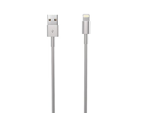 TAMO Forever Cables - Premium Apple MFI Certified Lightning Cable for iPhone- Premium Retail Packaging -6 feet- Silver