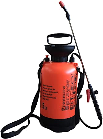 Ugold - 1.3 Gallon Multi-Functional Pressure Sprayer for Watering, Weed Killer, Pesticides, Herbicides, Fertilizers, Fungicides, Mild Cleaning Solutions and Bleach