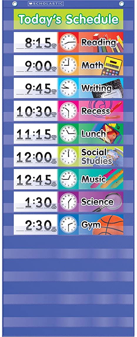Daily Schedule Pocket Chart, Blue