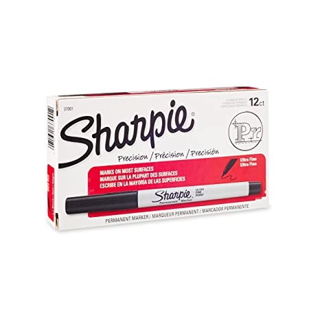 Sharpie Ultra-Fine Point Permanent Marker, Black, 12 Count (37001)