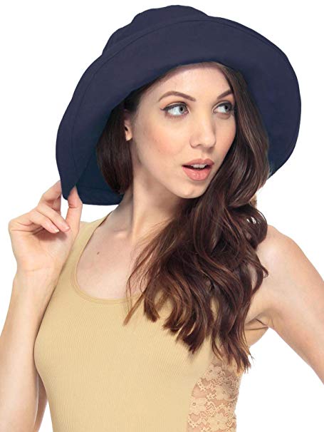 Lullaby Women UPF50  Summer Beach Hat Wide Brim Foldable Sun Bucket Hat