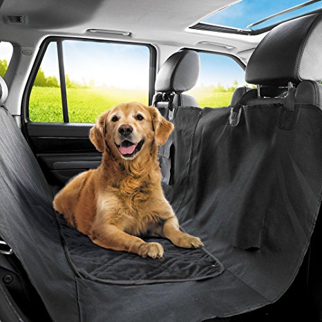 PetTech Luxury Car Seat Cover/Hammock For Rear Bench, For Large and Small Dogs, Simple Installation, Easy To Clean, Protect Your Car, 100% Waterproof, Anti-Slip Design, Travel Worry-Free