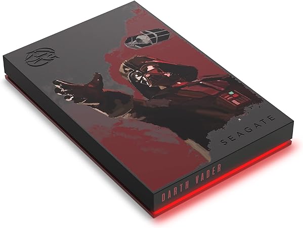 Seagate FireCuda Darth Vader SE, 2TB, External Hard Drive - USB 3.2, Customisable LED RGB Lighting, Red, Works with PC, Mac, Playstation, and Xbox (STKL2000411)