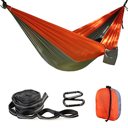 Balichun Single Parachute Hammock with 2 Tree Straps(Per 14 Loops) for Camping Hiking Backpacking