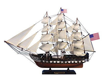 Hampton Nautical Wooden USS Constitution Tall Model Ship, 24"