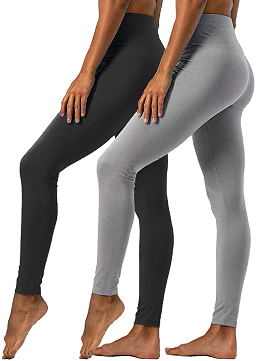 DEVOPS Women's 2 Pack High Waisted Ultra Soft Basic Leggings