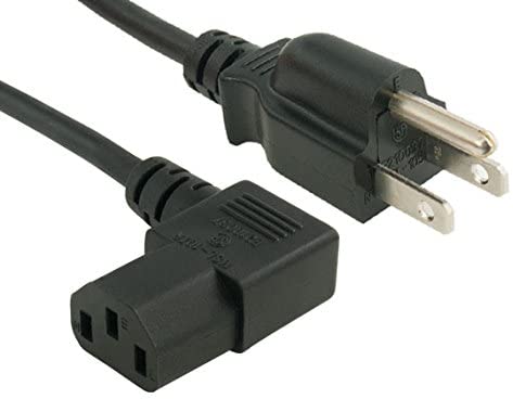 Cable Leader 18 AWG Universal Right Angle Power Cord (NEMA 5-15P to IEC320 C13R) UL Listed (3 Foot (1 Pack))