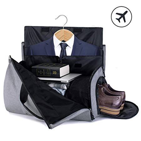 Duffle Bag Garment Bag Carry On Weekend Bag Flight Bag For Travel Sports Gym (Including Shoes and Suits Compartment)