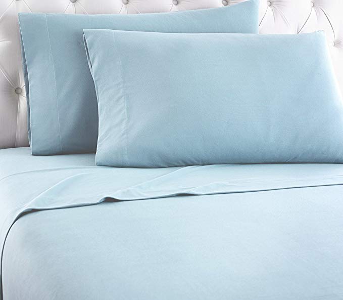 Shavel Home Products Micro Flannel Sheet Set, Queen, Spa Blue