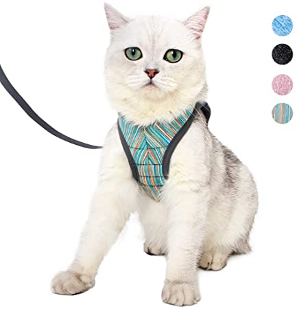Yult Cat Harness and Leash - Ultra Light Escape Proof Kitten Collar Cat Walking Jacket with Running Cushioning Soft and Comfortable Suitable for Puppies Rabbits