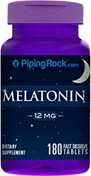 Piping Rock Melatonin 12 mg 180 Fast Dissolve Tablets Sleep Aid