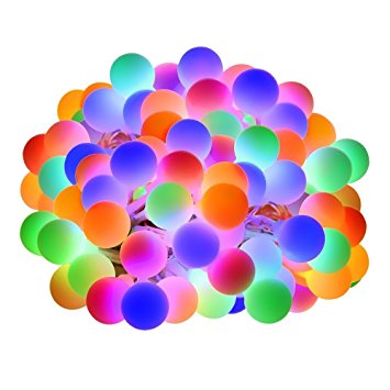 LE 100 LEDs 33ft Globe String Lights RGB Color Changing with Remote Control, Waterproof 8 Modes Lighting Fairy Twinkle Light Bulb For Garden Patio Party Wedding Christmas Tree Décor(Adapter Included)